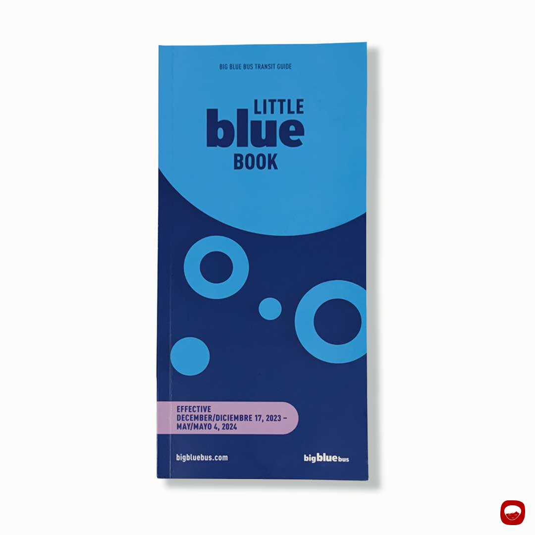 big blue bus - branding - little blue book - transit guide - front