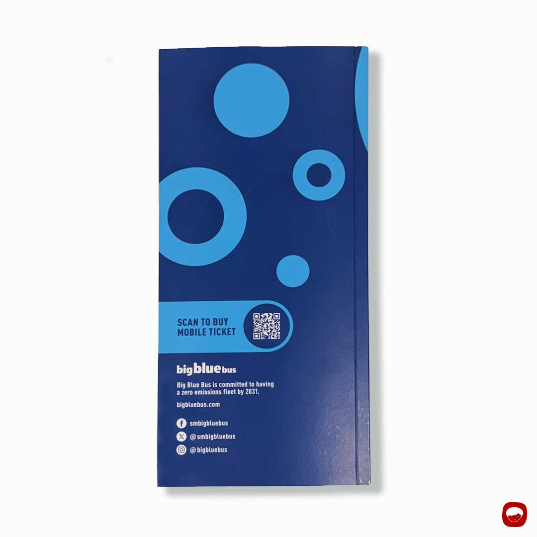 big blue bus - branding - little blue book - transit guide - back