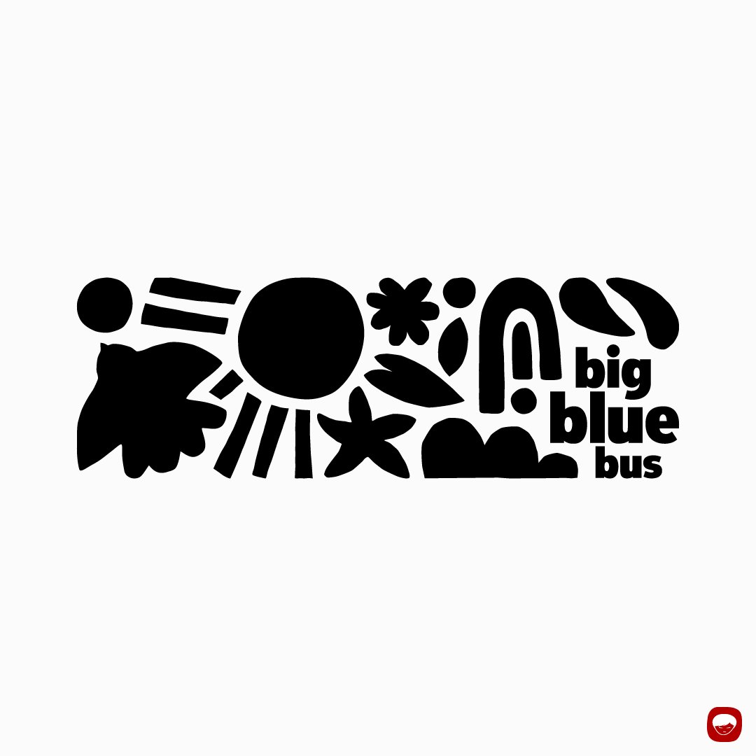 print design - big blue bus - promotional item - fanny pack - artwork