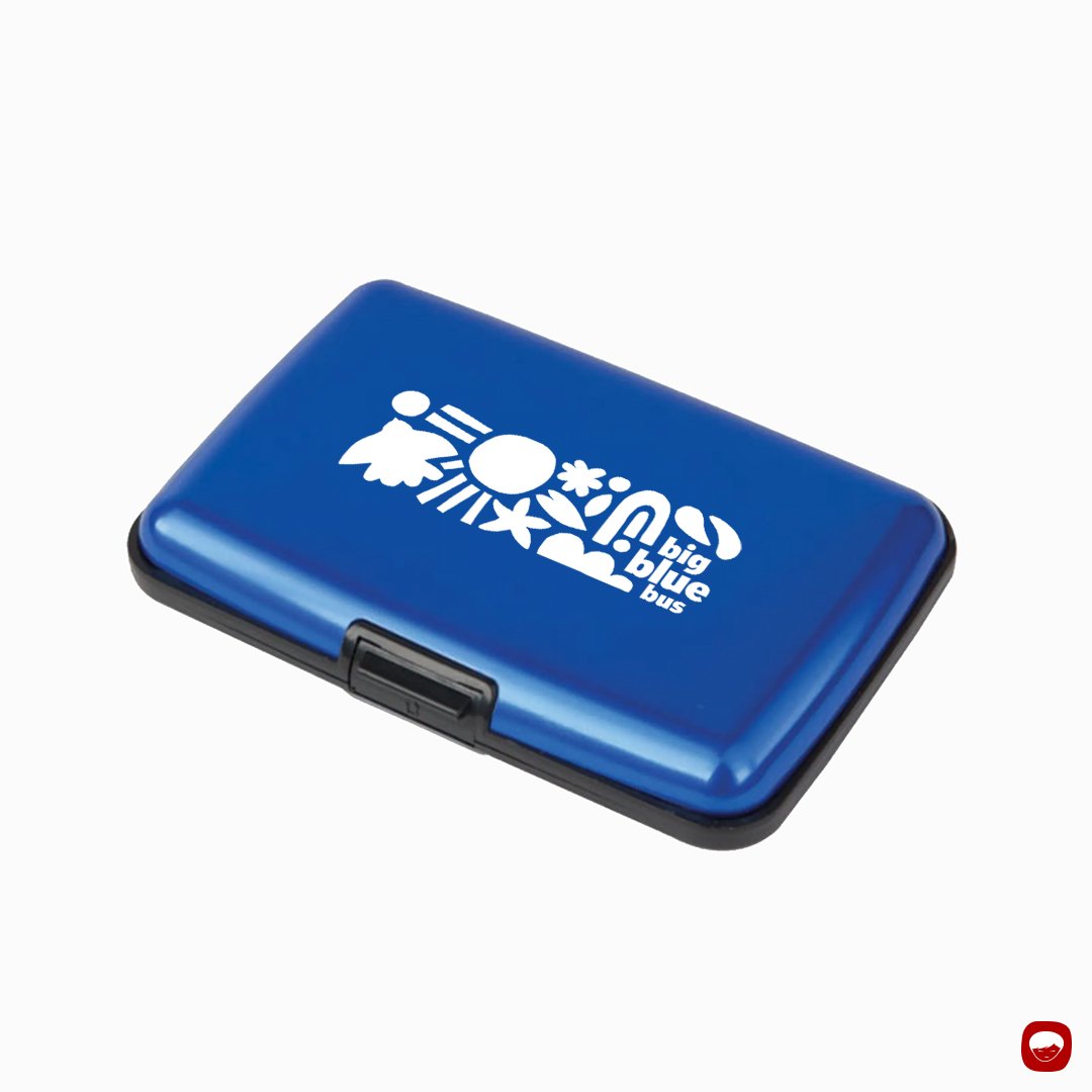 print design - big blue bus - promotional item - card holder