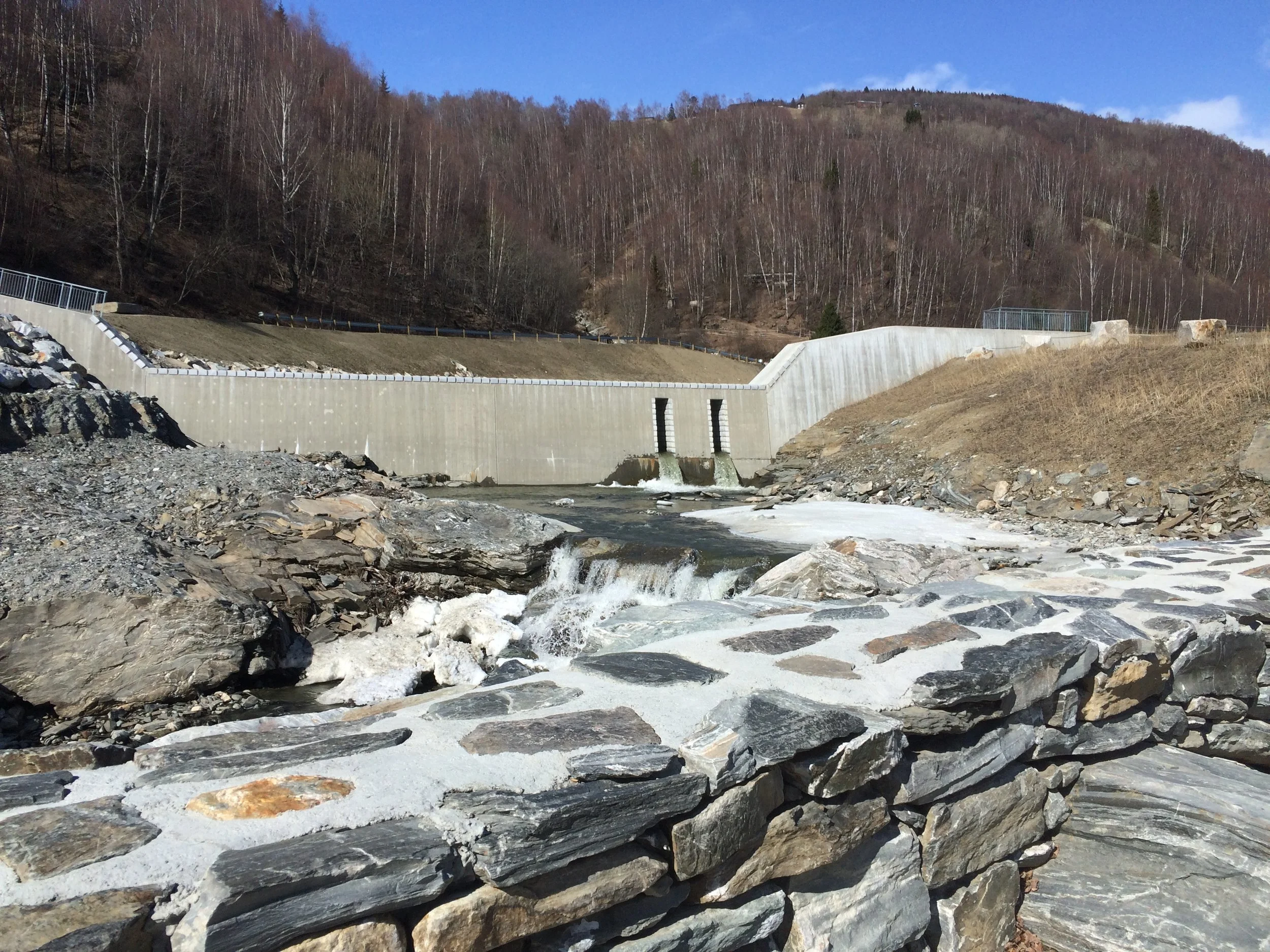 Safety measures in Kvam implemented by NVE to prevent damages caused by heavy rainfall and floods like in 2011 and 2013.