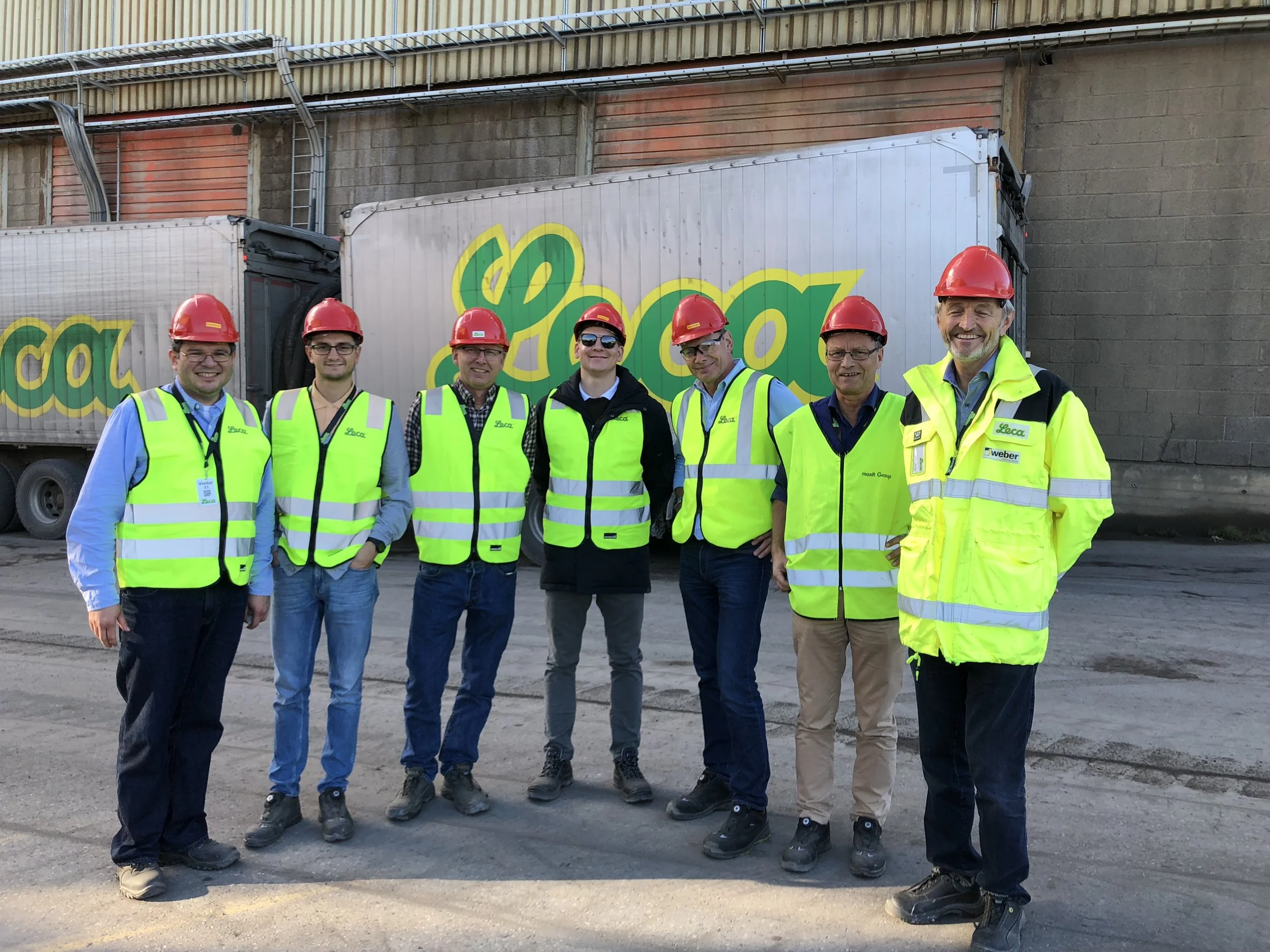 Fra Klima 2050 deltok fra venstre Jose Cepeda, Øyvind Høydal og Anders Solheim fra NGI, og vår nye PhD kandidat på geoteknikk, Hervé Vicari fra NTNU. Fra Leca deltok Oddvar Hyrve, Jon Hauge og Jaran Wood.