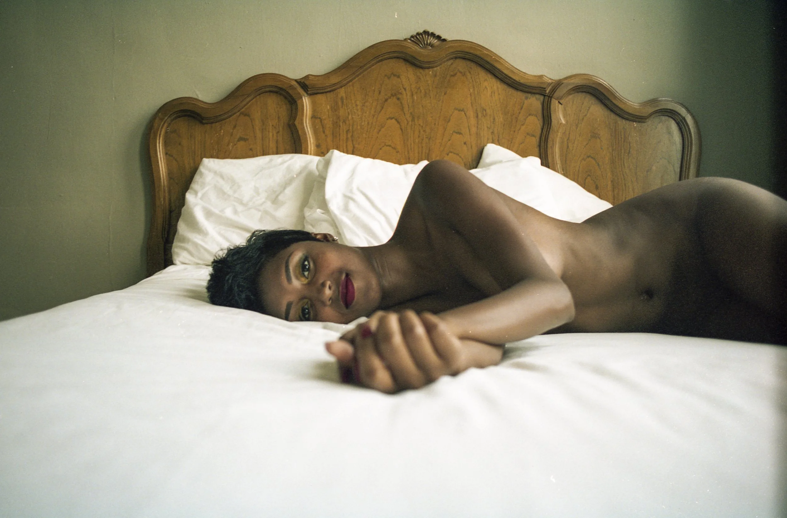 Yasmeen as photographed by Atlanta portrait photographer Quintavius Oliver with a Nikon F3 and Kodak Portra 800