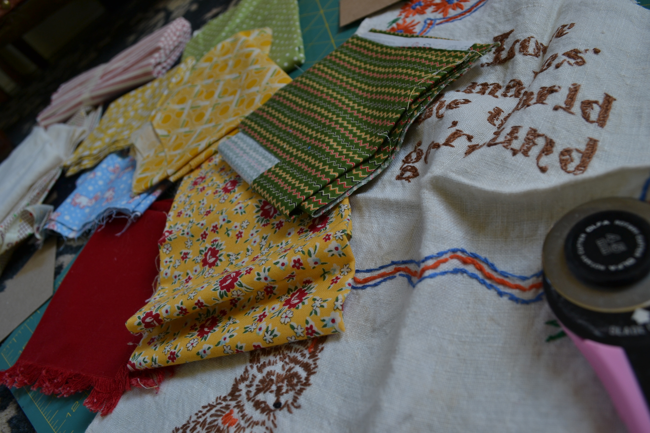 picking out the fabrics