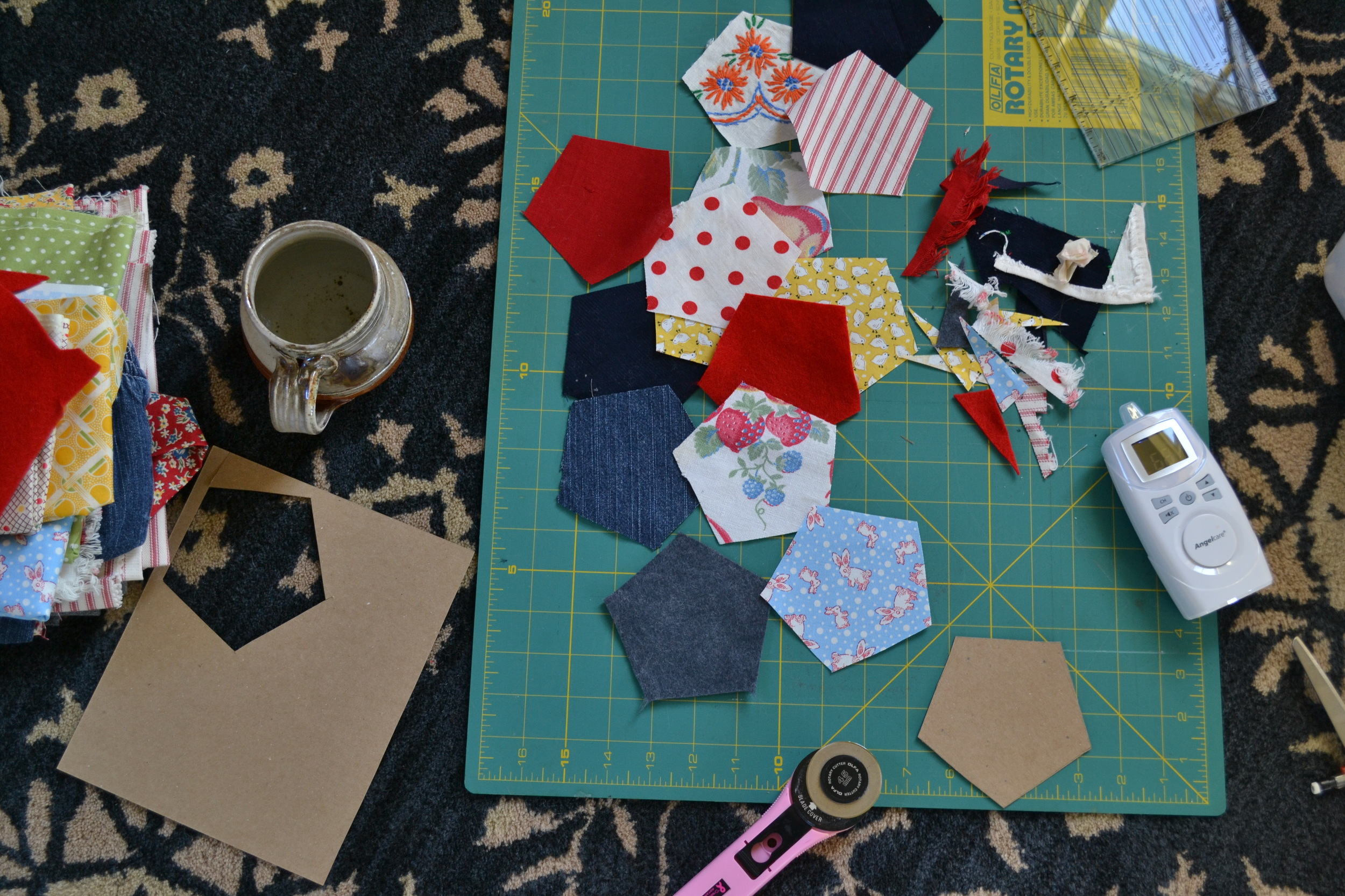 cutting out the blocks
