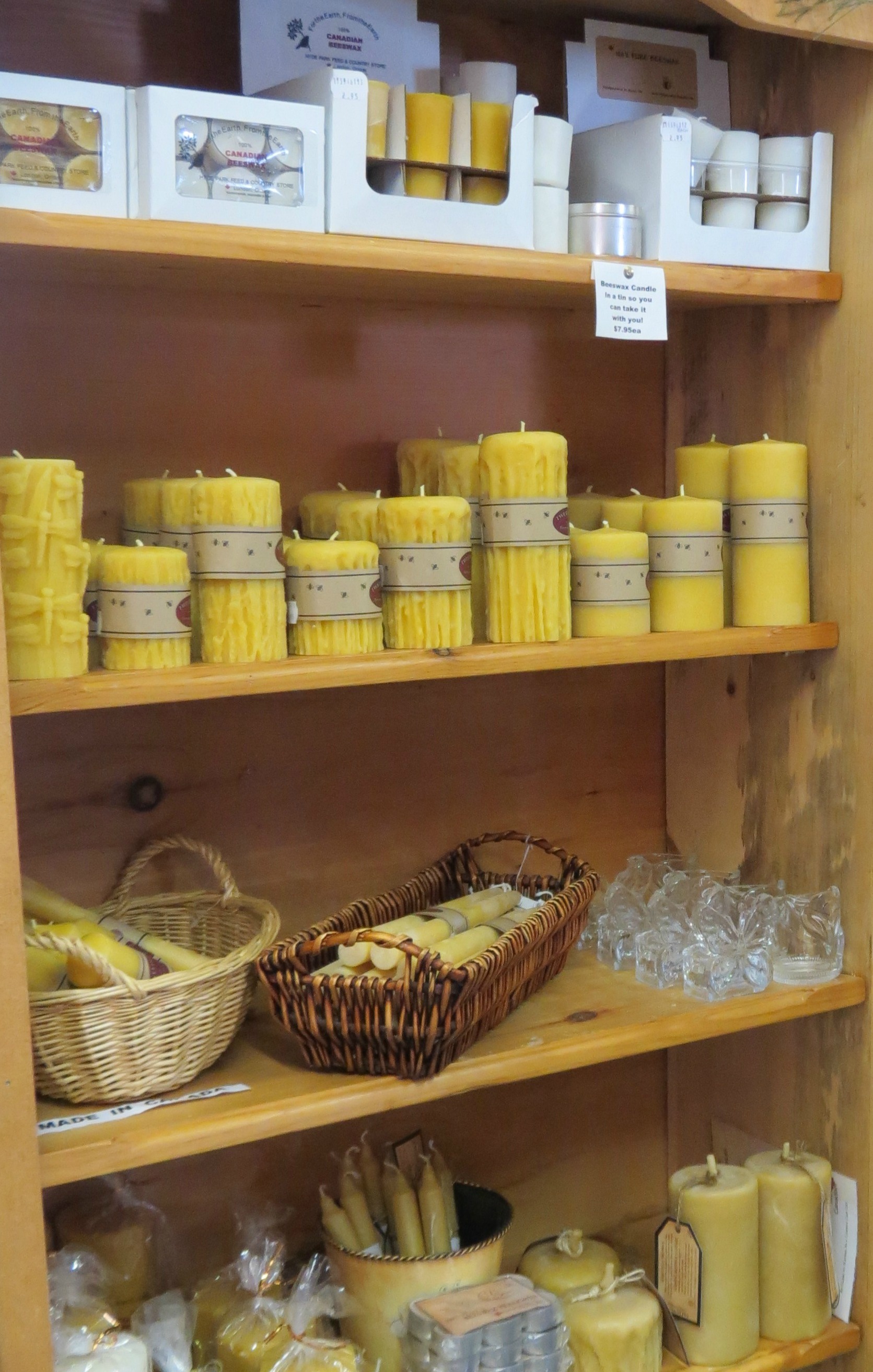Just a small portion of the Beeswax Candles that we currently offer!!
