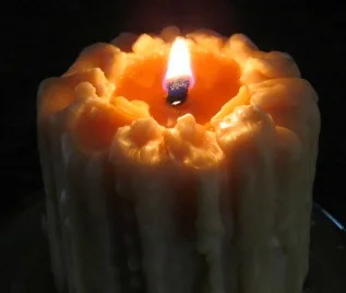 A lovely warm glow from a Beeswax Candle