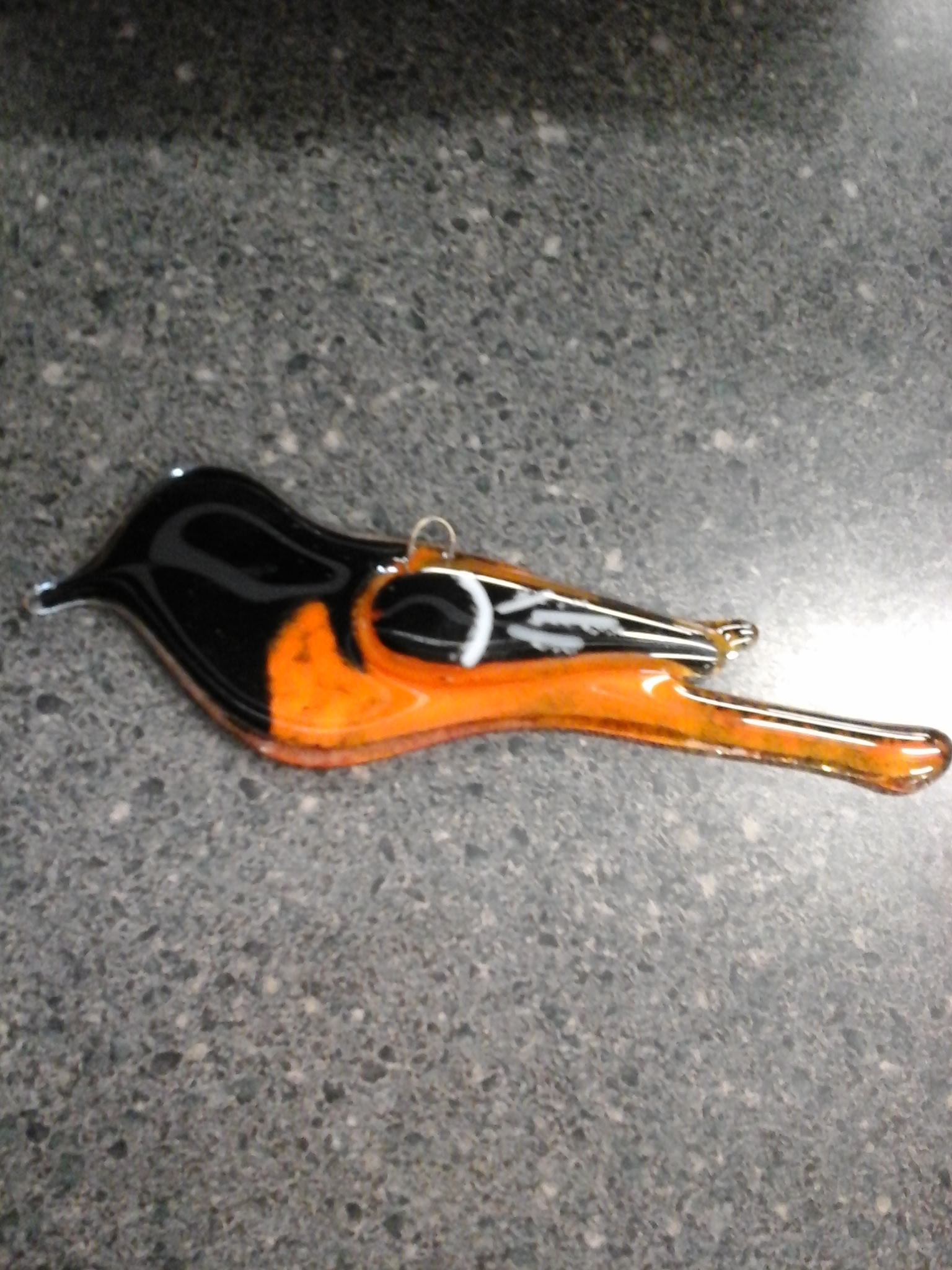 Glass Baltimore Oriole ~ All $$ to local rehab for Species at Risk - Swift Care Ontario