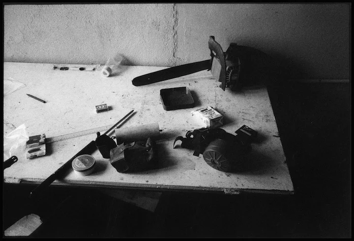 Tools used for torturing prisoners found in Pristina police station.