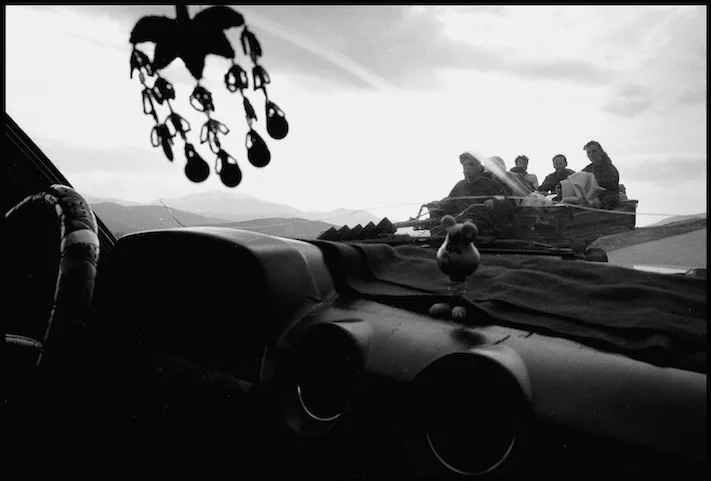 Kosovar refugees en-route to a settlement camp in Kukes Albania.