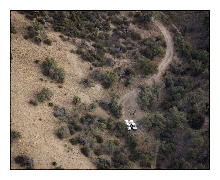  Two United States Border Patrol vehicles parked on a trail in the Atascosa Mountains in the Coronado National Forest, Southern Arizona. 