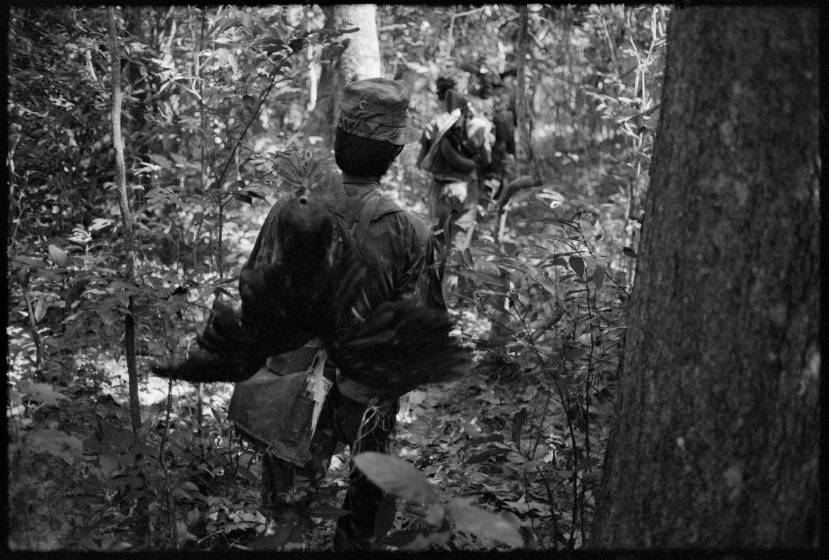  KPNLF soldiers on a long range 6 week mission, Cambodia, 1991 