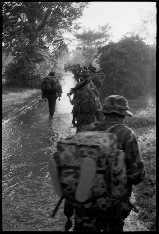  KPNLF soldiers during a long range 6 week mission, Cambodia,&nbsp;1991 