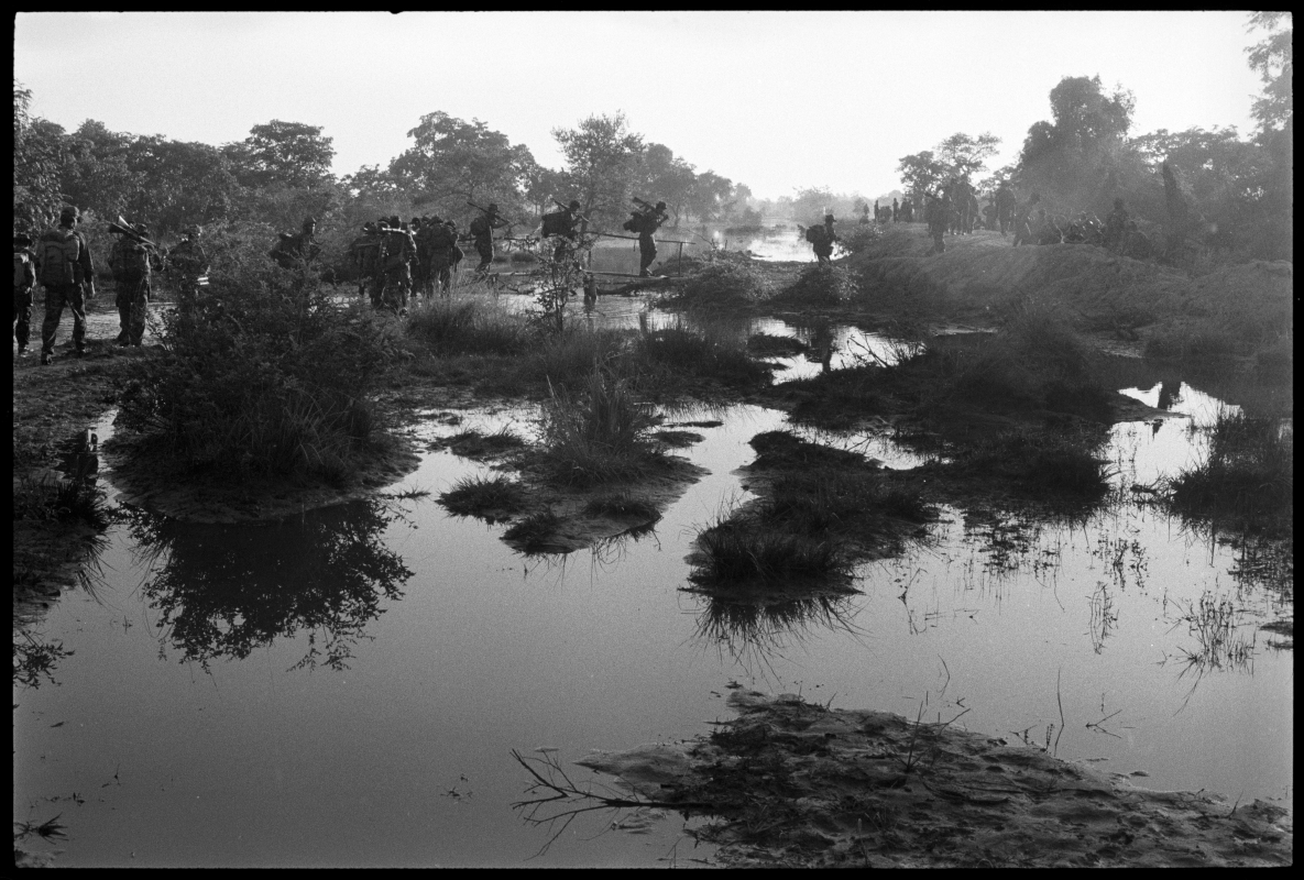  KPNLF soldiers during a long range 6 week mission, Cambodia,&nbsp;1991 