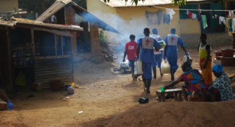 Since July 2014, Red Cross volunteers in Guinea have faced an average of ten attacks a month by people mistrustful of their activities to help end the Ebola outbreak. Photo: Moustapha Diallo, IFRC