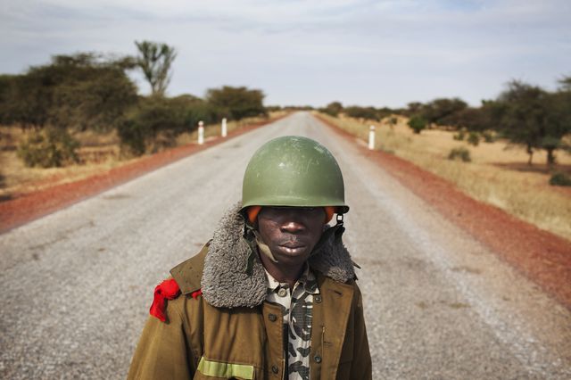 The humanitarian situation in and around Mopti, central Mali - Malian soldier near Sevare - Photo courtesy of Reuters/Joe Penney
