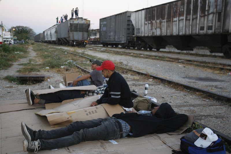 Near the final hurdle and at risk - Waiting for the freight train "La Bestia", Chiapas - Photo courtesy of Reuters/Jorge Luis Plata