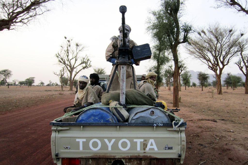 Insecurity and uncertainty in northern Mali - Ansar Dine militiamen near Gao, June 12 - Photo courtesy of Reuters/Adama Diarr