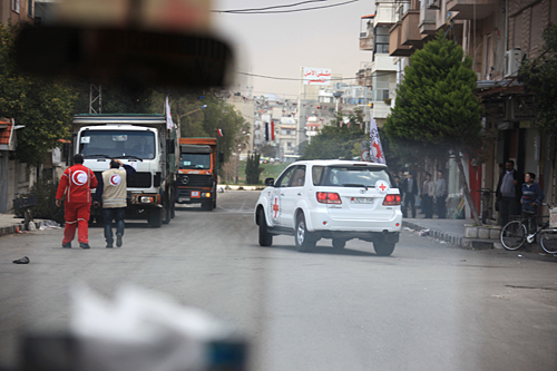 Syrian Red Crescent first-aid responder killed - Syrian Red Crescent and ICRC at work, Homs - © SARC / I. Malla