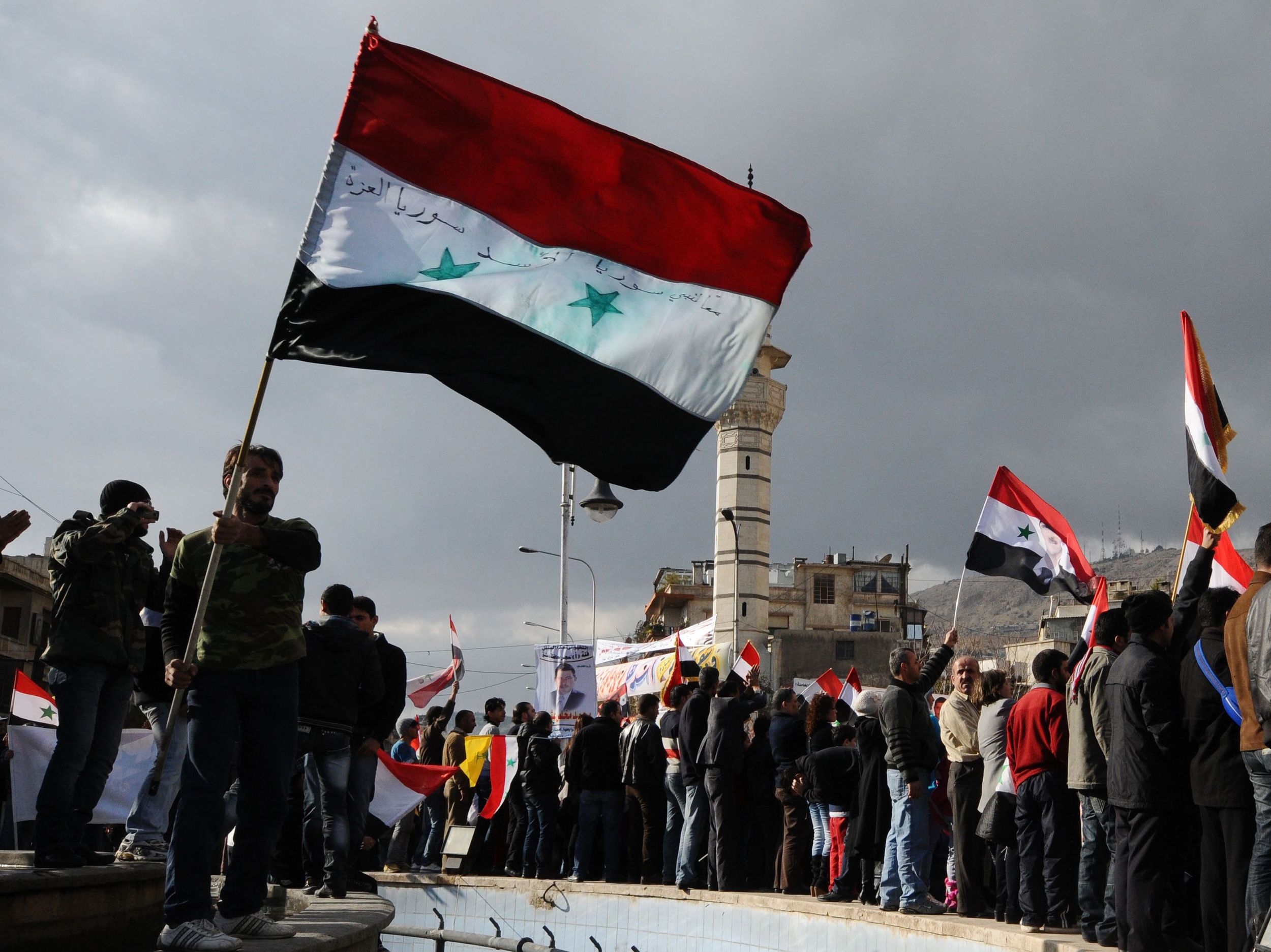 Humanitarian situation in Syria deteriorating - Demonstrators in Adlb last Friday - Photo courtesy of Reuters