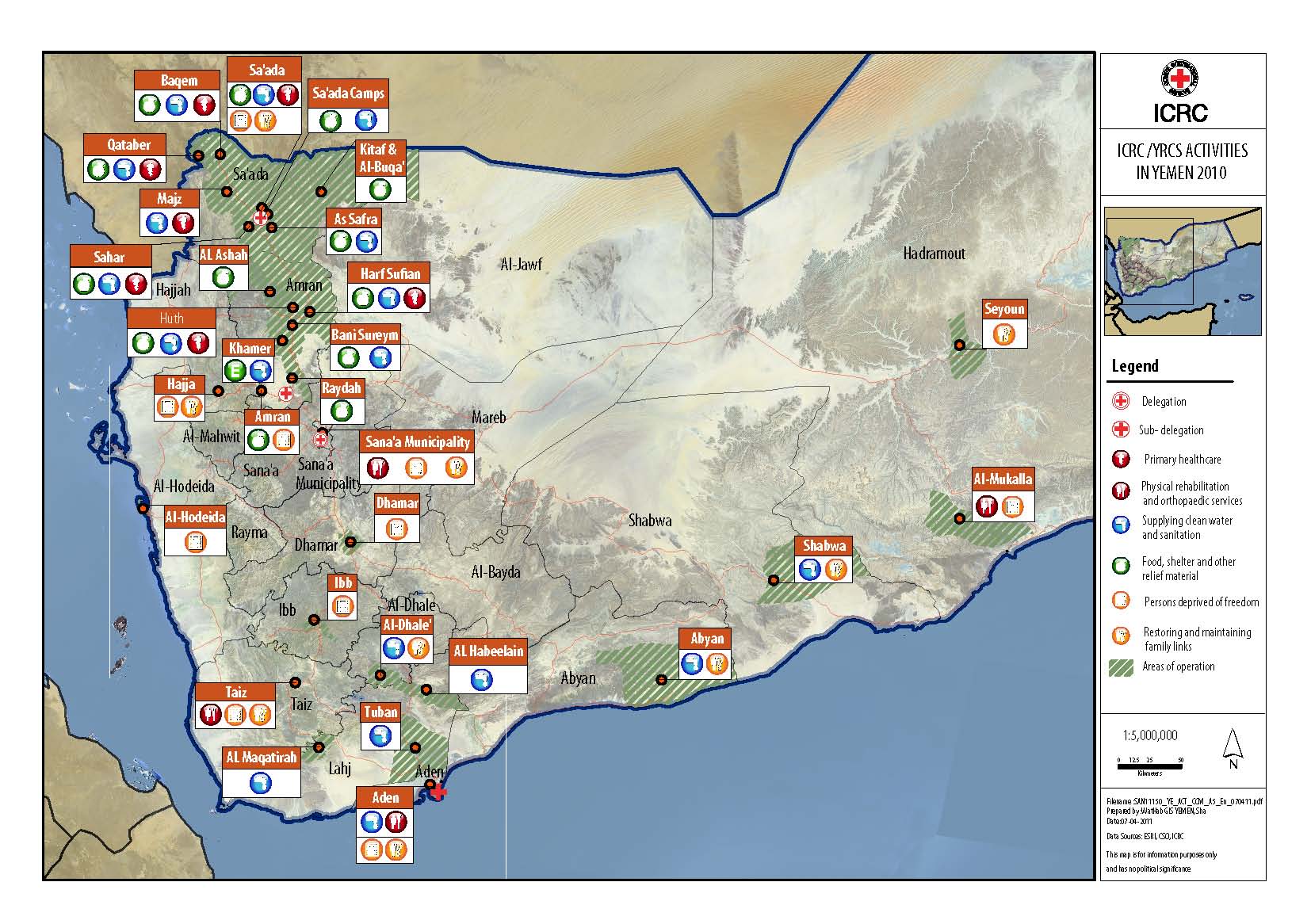 Yemen - a significant operational surface © ICRC