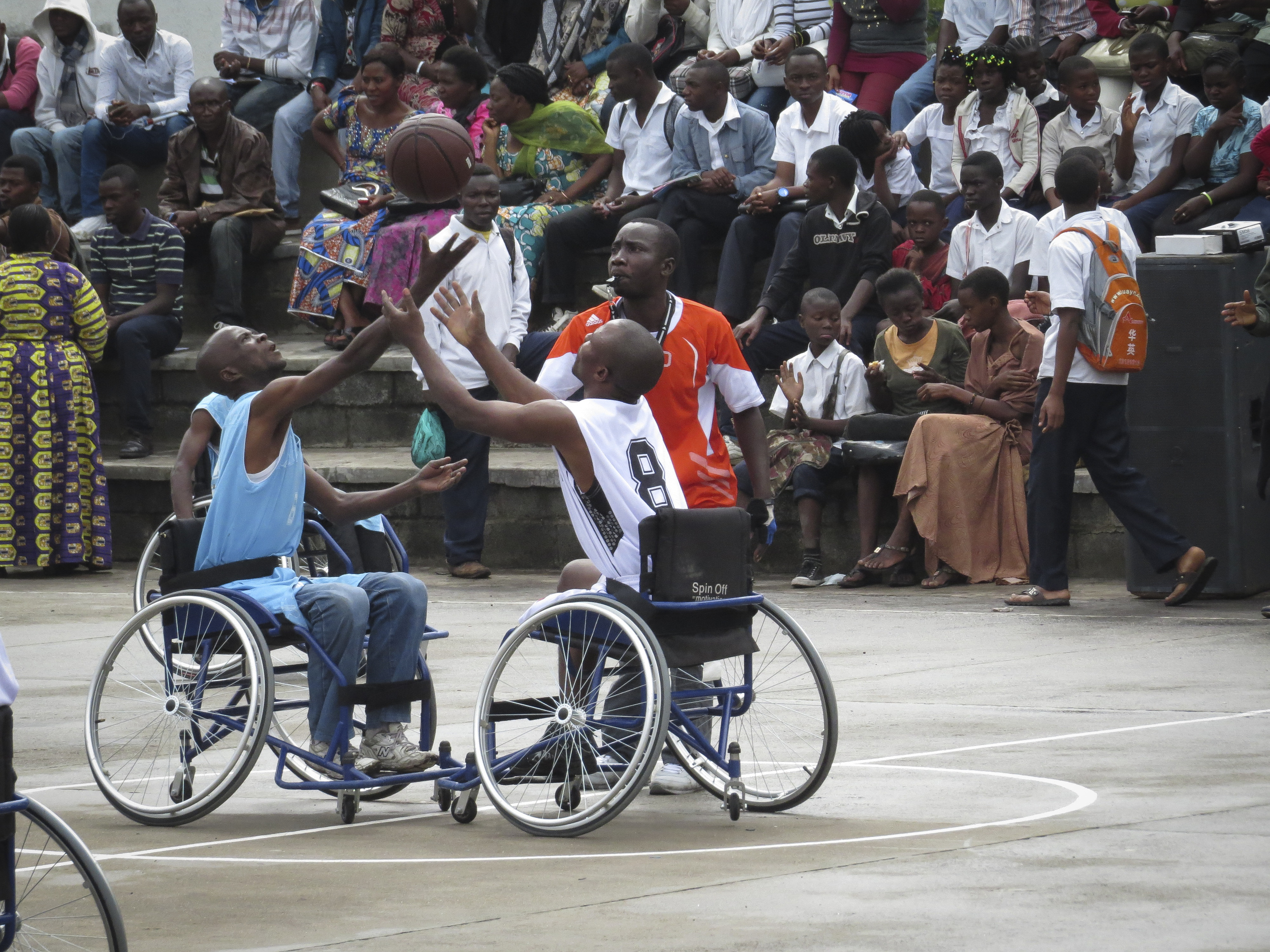North Kivu, Goma. A basketball game organized for the international day of the disabled.Photographer: elodie SCHINDLER, ©ICRC. 