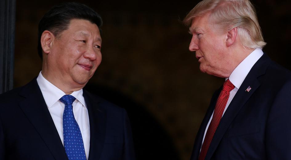 U.S. President Donald Trump welcomes Chinese President Xi Jinping at Mar-a-Lago state in Palm Beach, Florida, U.S., April 6, 2017. Carlos Barria/REUTERS/Newscom
