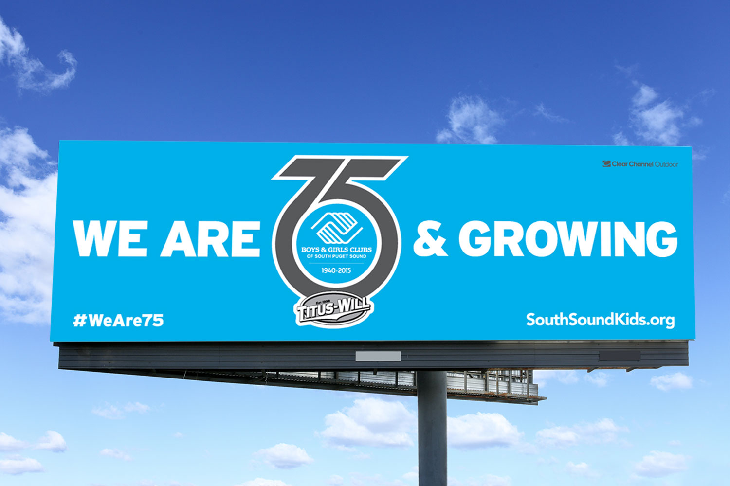 We are 75 & growing billboard