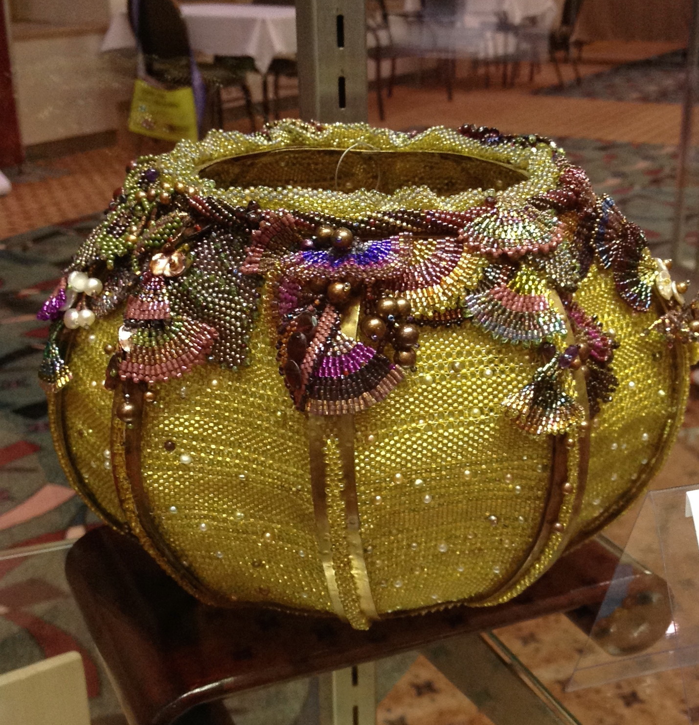 Not all entries are jewelry. This is a very well done beaded bowl by Ellen Soloman.