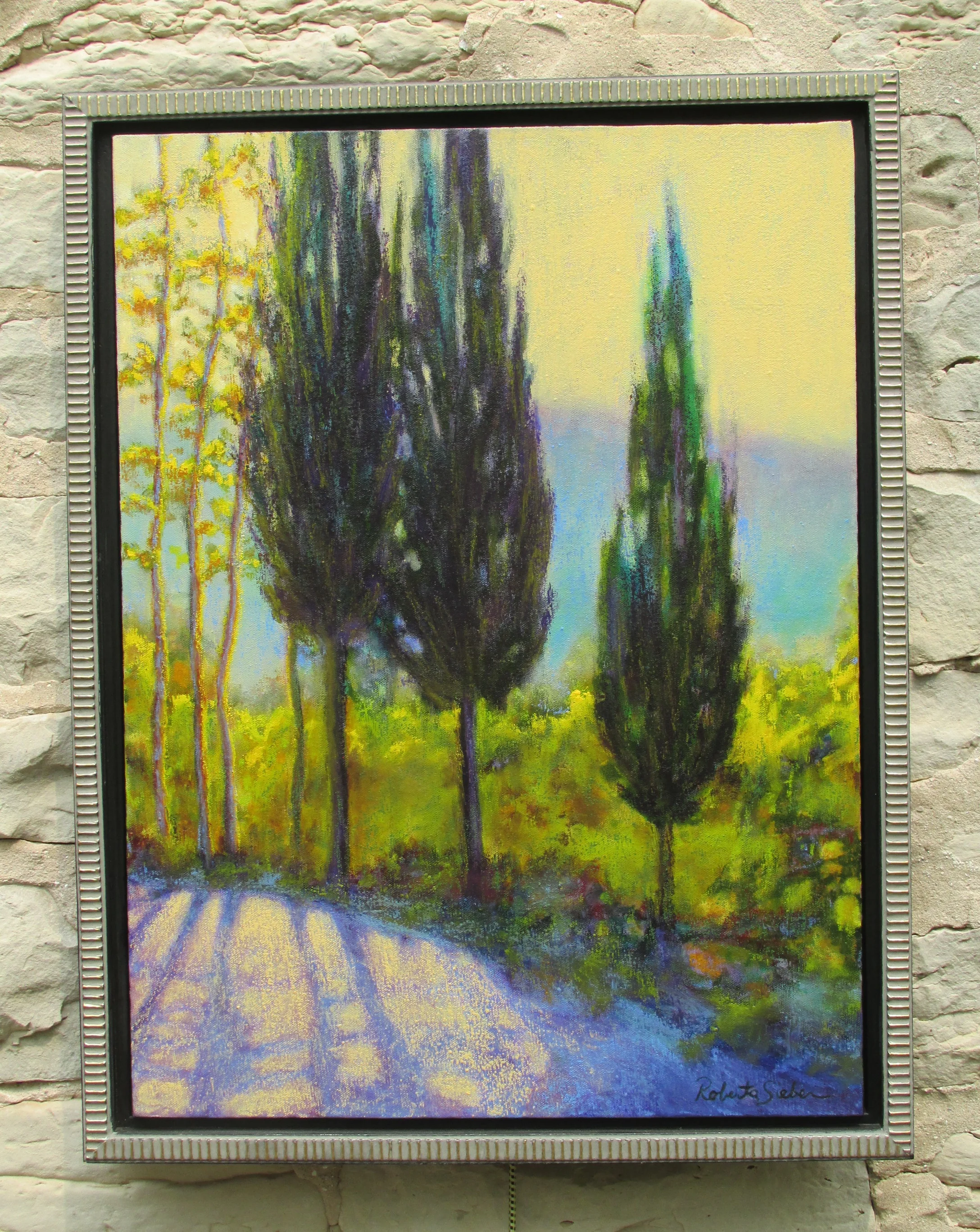 One of the galleries we visited literally had art inside and out. This painting hung on an outside wall of the building.