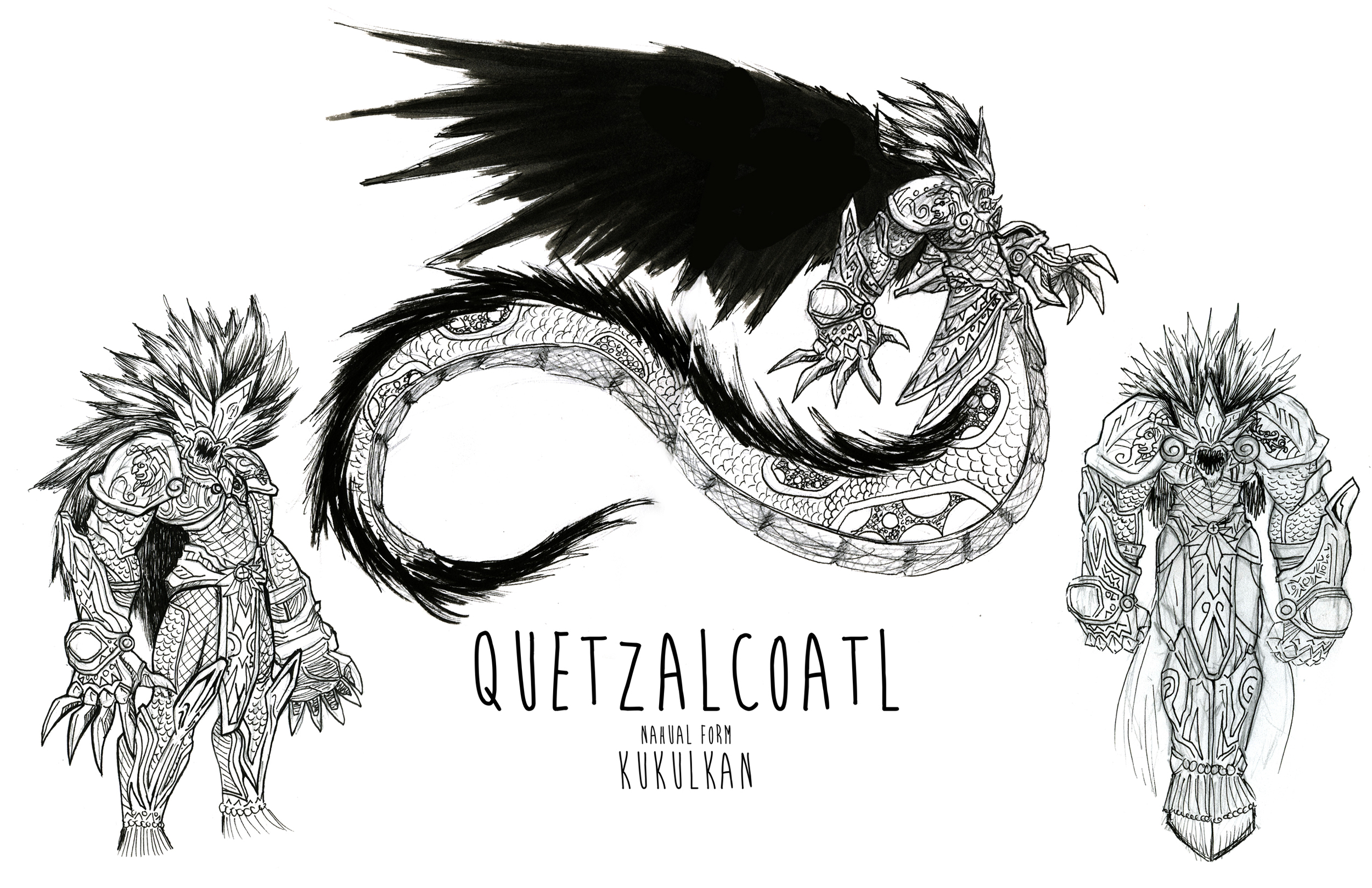 The lord Quetzalcuatl in his Nahual (beast) form , the Plumed Snake.