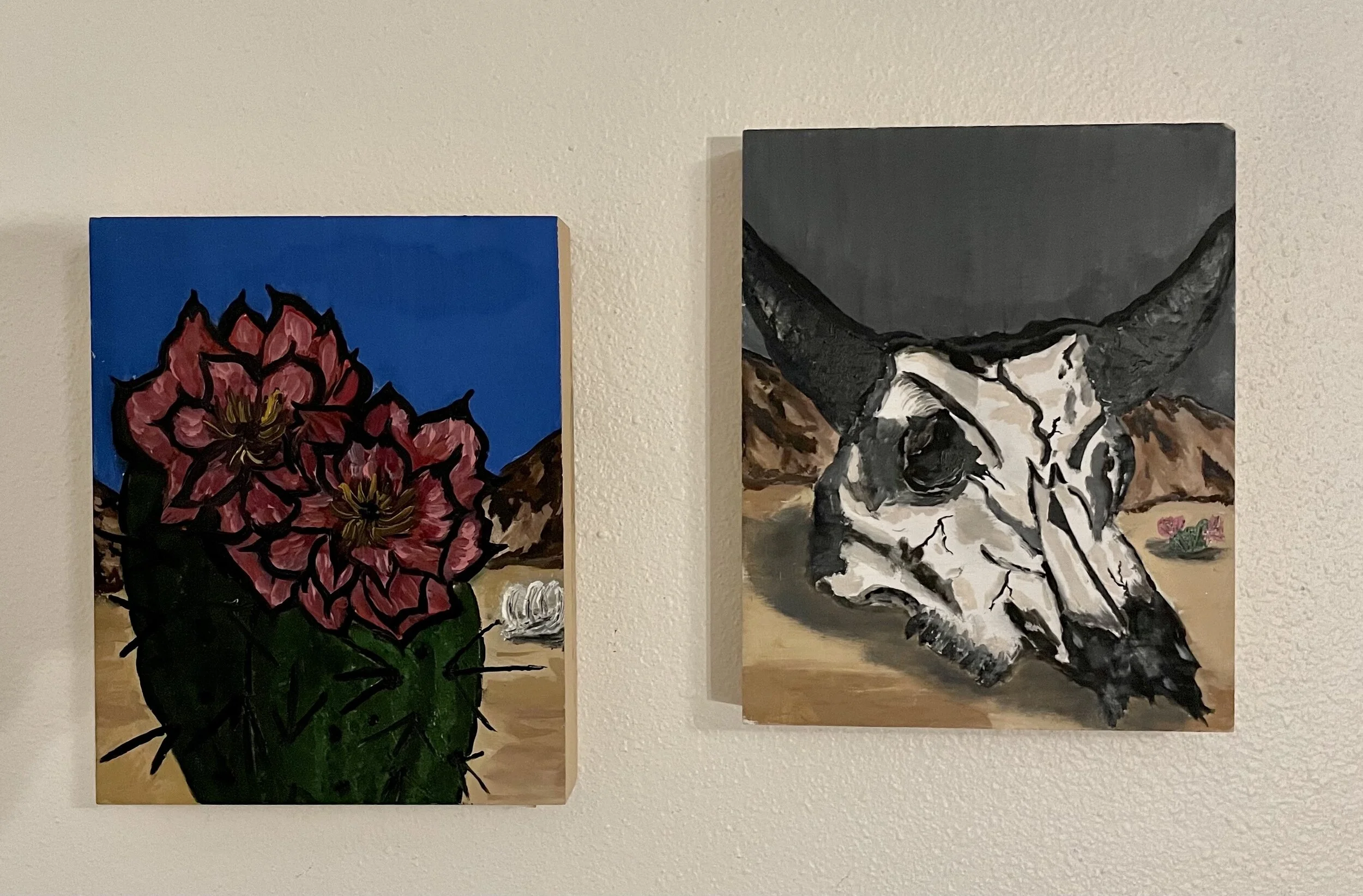 Life &amp; Death Diptych Oil Paintings 