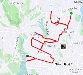 We are beginning week 3 of our 8 week Strava challenge! Each week we issue a challenge for a segment in and around New Haven and an alternative challenge that can be completed anywhere. This map of Peter Dahl and Ekaterina Stroeva&rsquo;s ride won ou