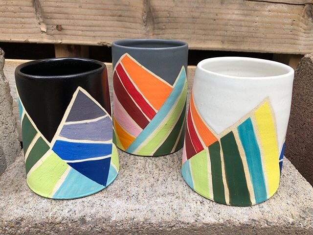 Coffee? Wine? Tea? Water? What&rsquo;s your preference? .
.
.
.
.
#rainbow #art #ceramicart #ceramica #handmade #handcrafted #makers #madebyhand #handmadeisbetter #handmadewithlove #pottery #handmadepottery #mountain #mountains #mountailife #mountain