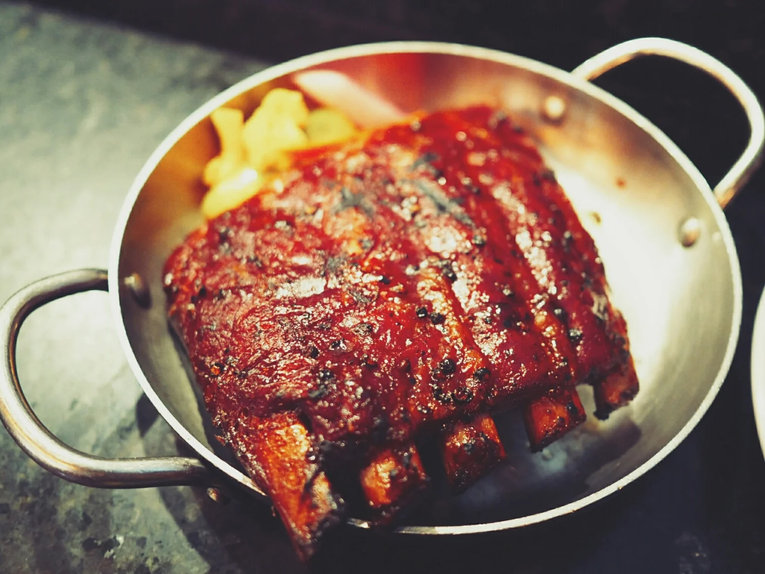 half rack of spare ribs .