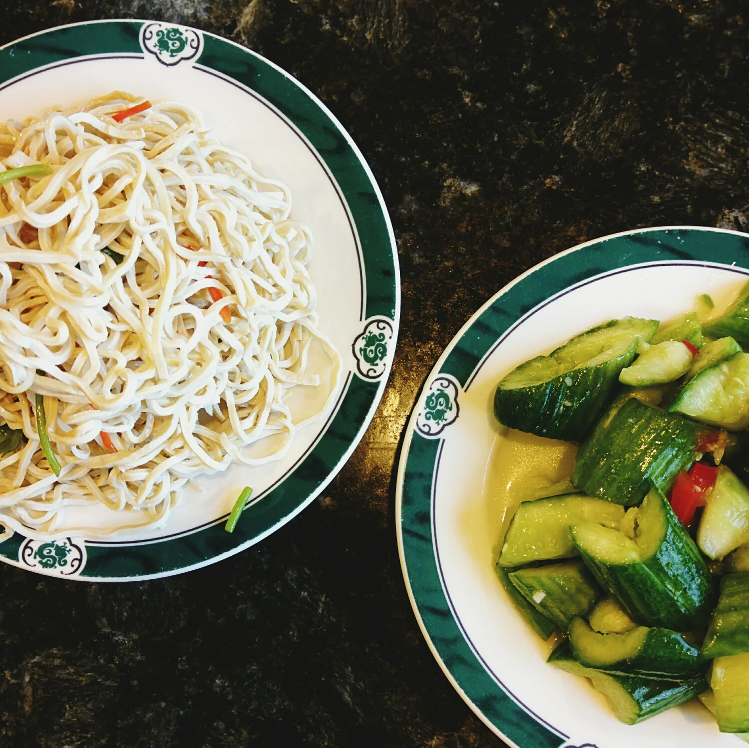 tofu noodles and cucumbers, my favorite cold appetizers.
