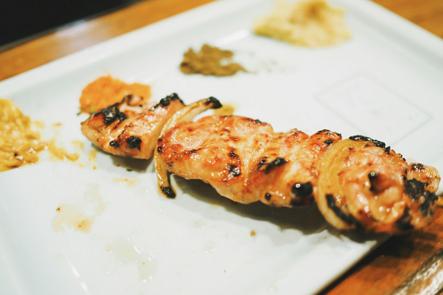 chicken thigh, with onions.