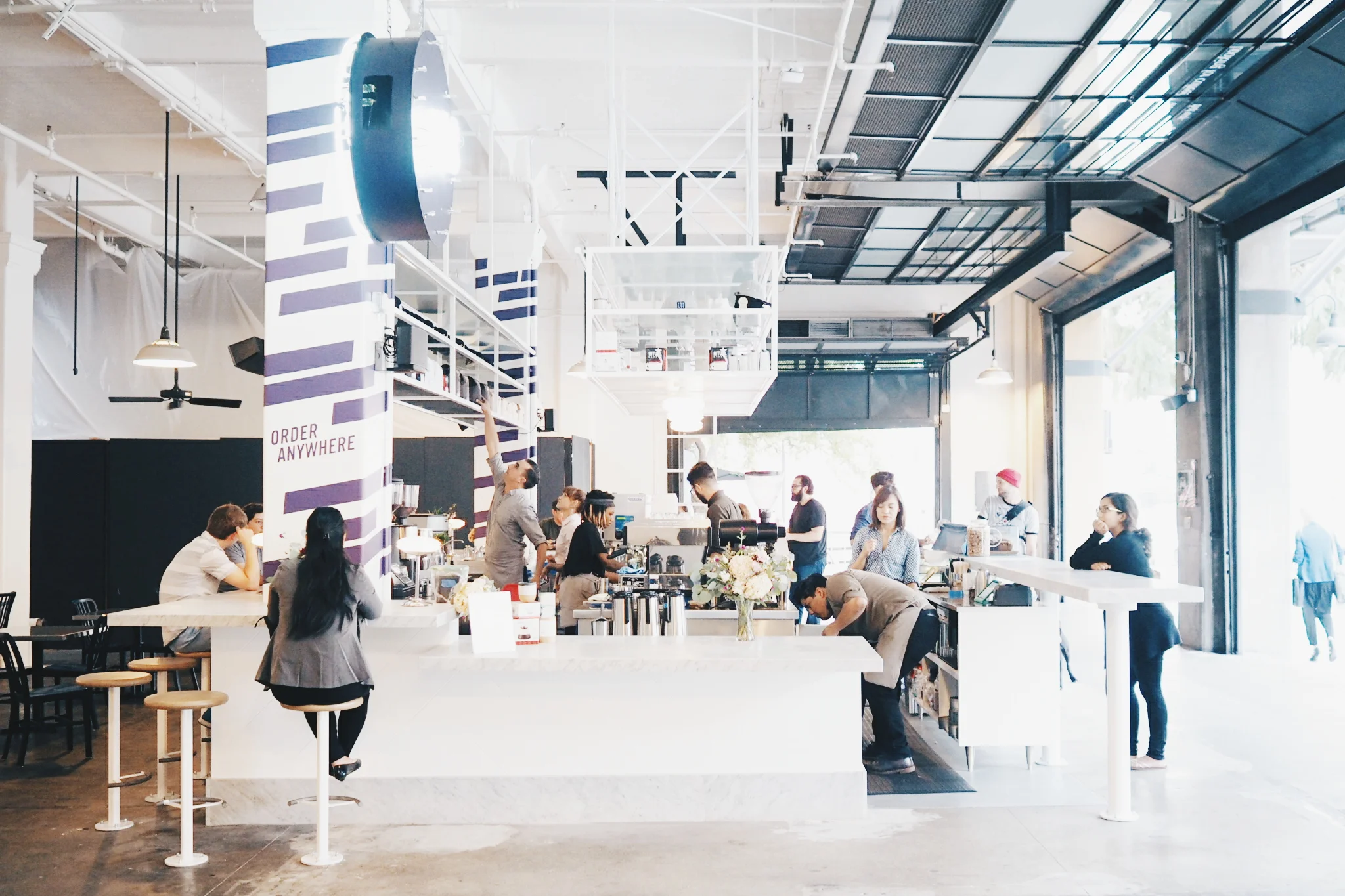 a shiny new coffee bar at grand central market.