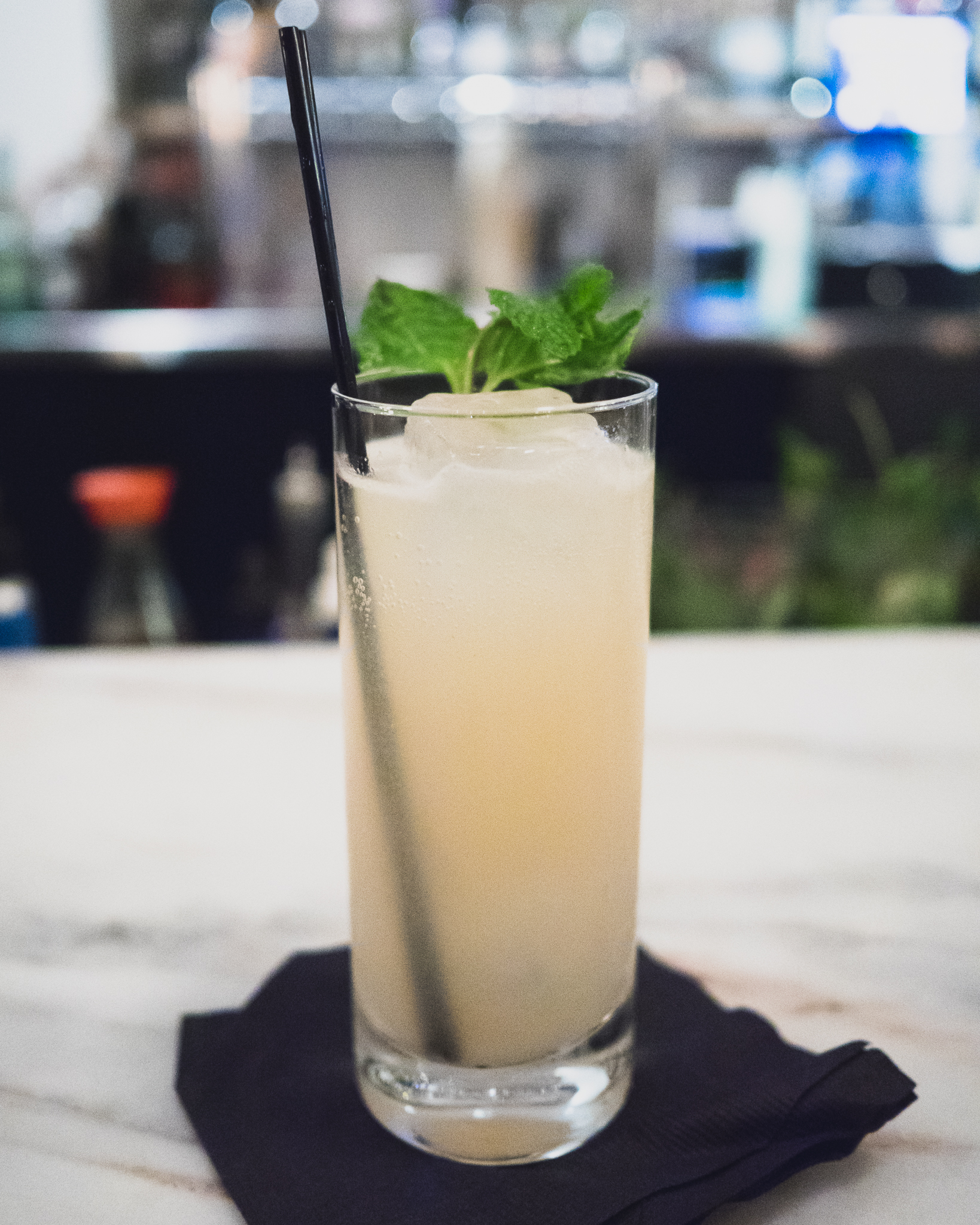 banana mule : banana infused gin, galangal/ginger/lemongrass syrup, mint, lime