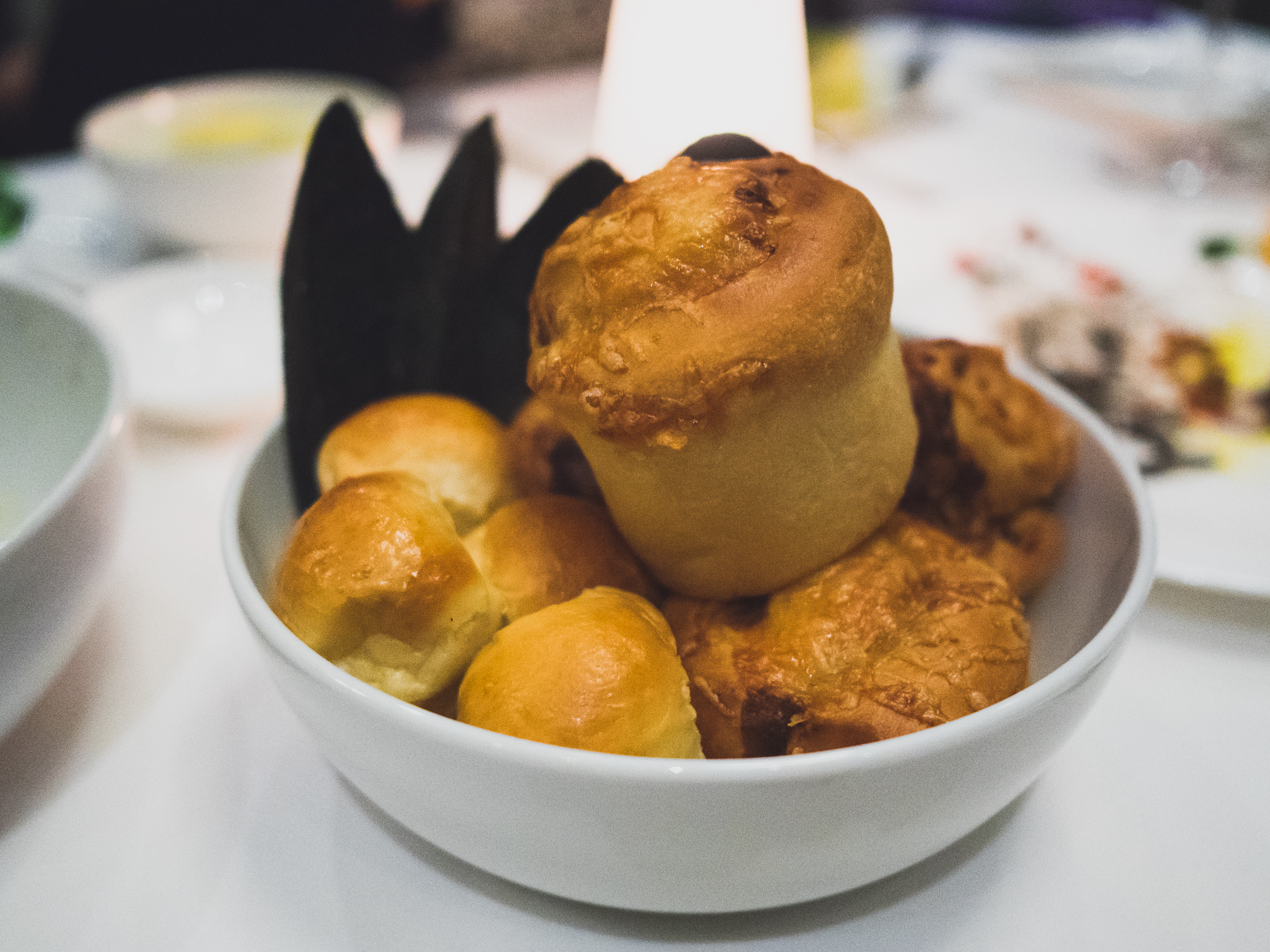 assorted housemade bread.