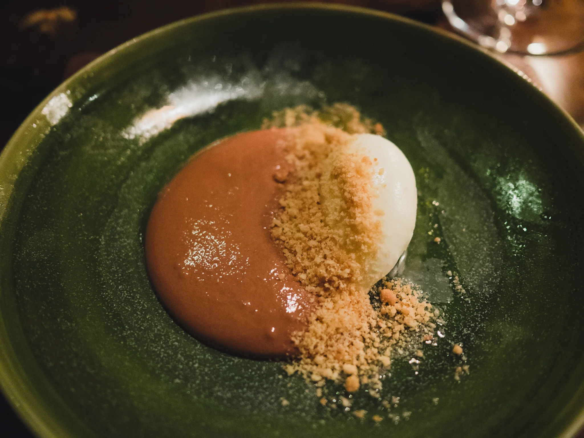 07. omnom chocolate, fermented rhubarb and cream.