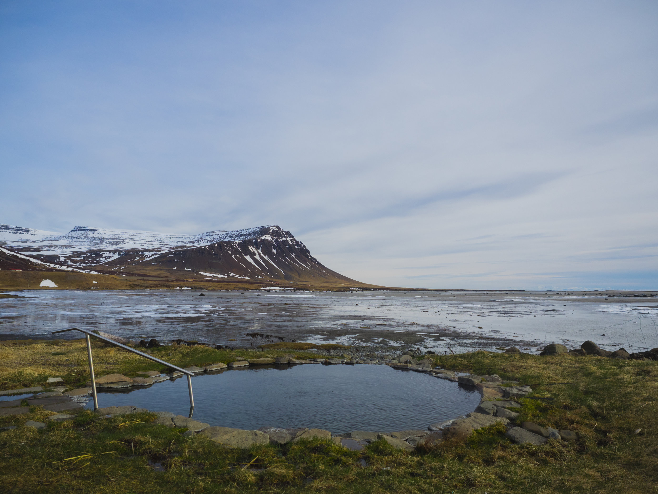 hot spring pool in the westfjords.
