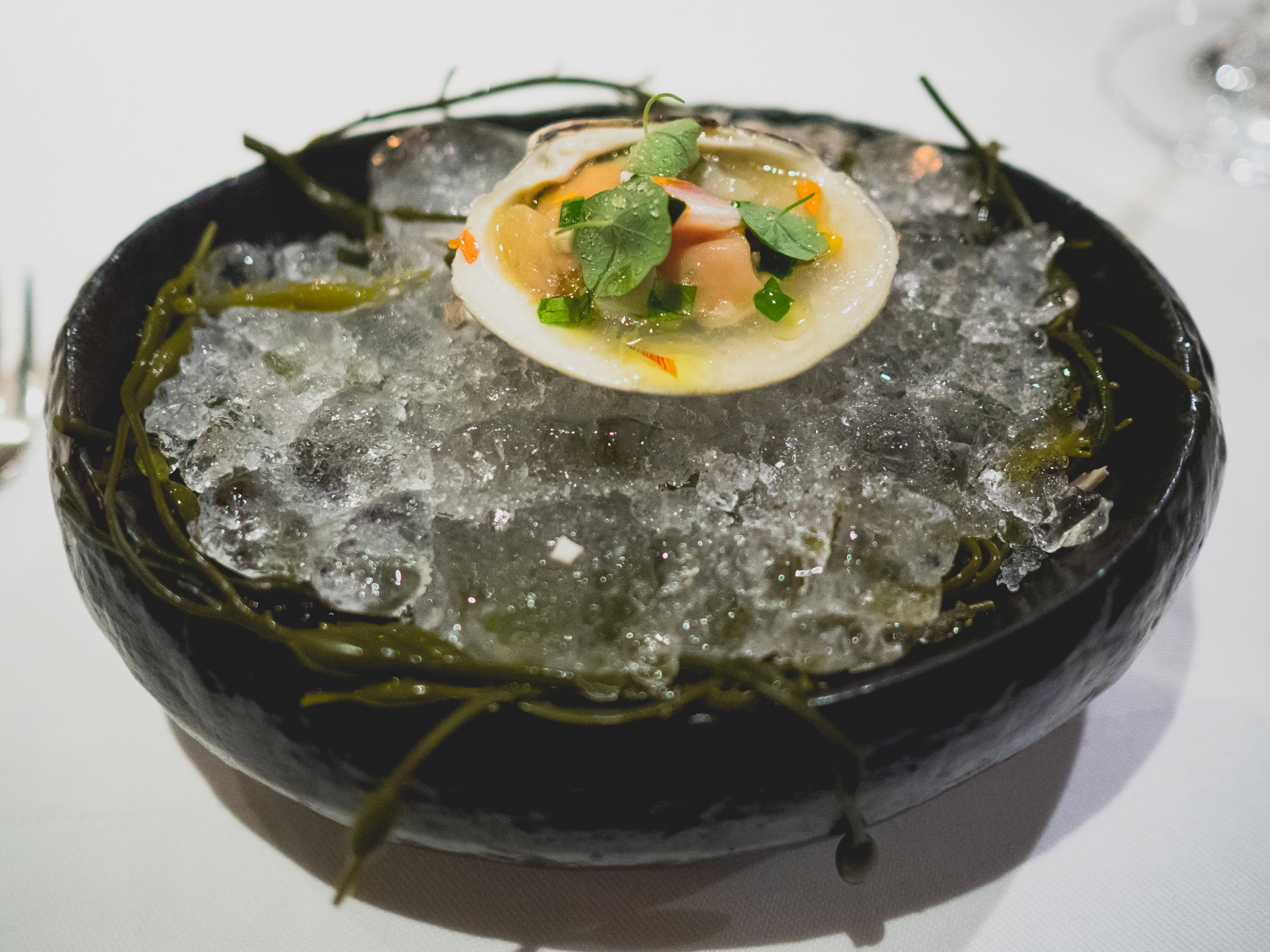 clams & nasturtium.