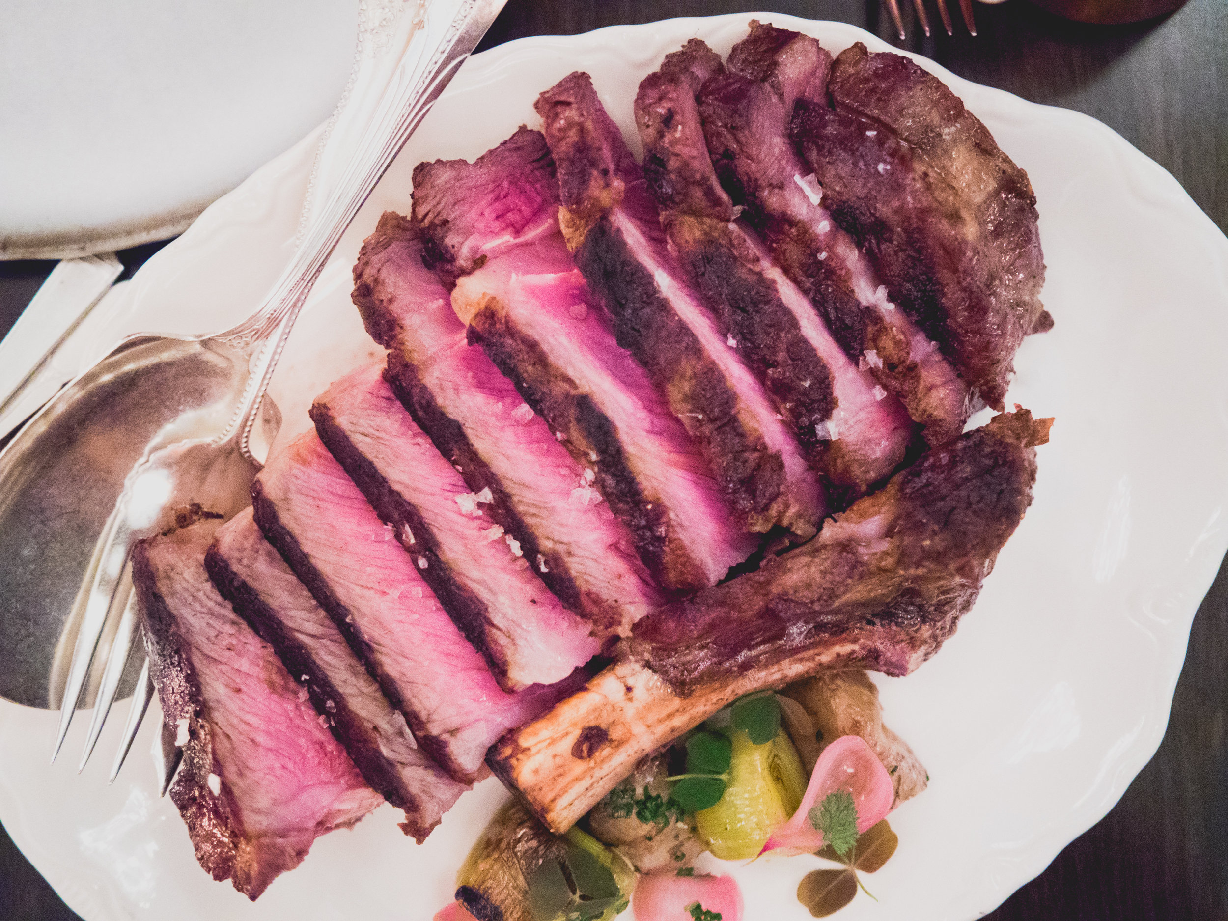 28-oz 30 day dry aged creekstone farms bone-in ribeye ($75 supplement).