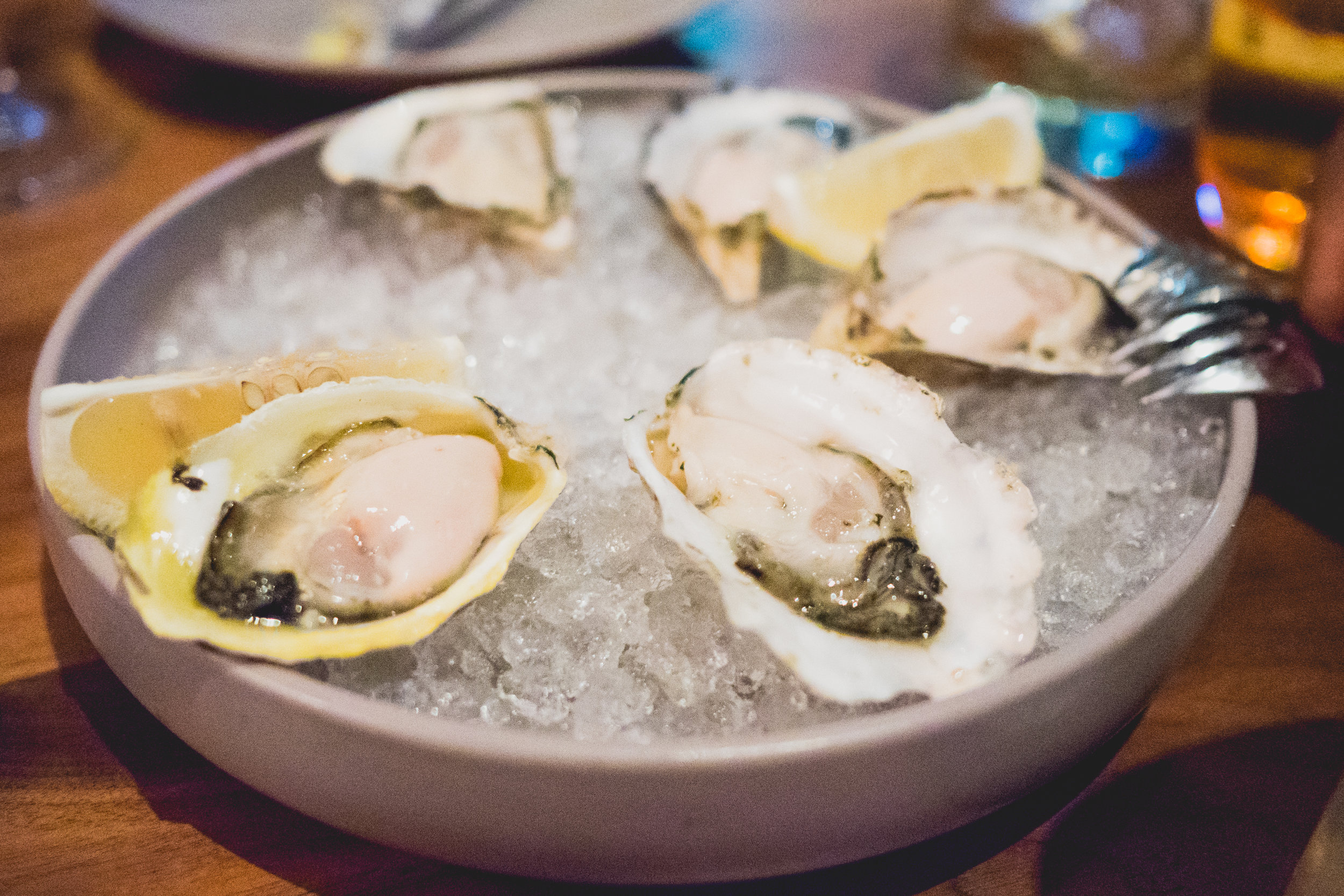 oysters on the half shell.