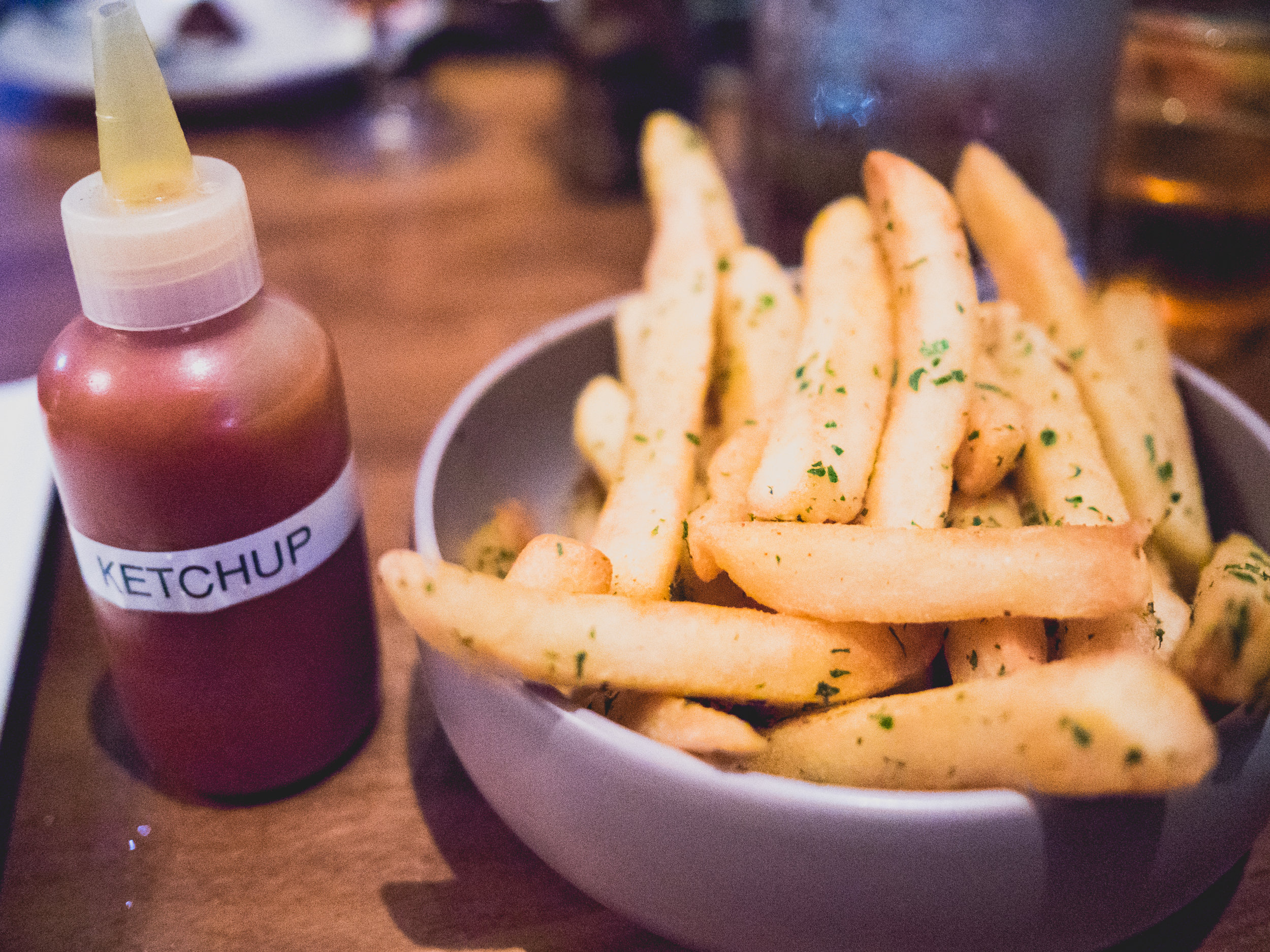 steak fries and homemade ketchup.