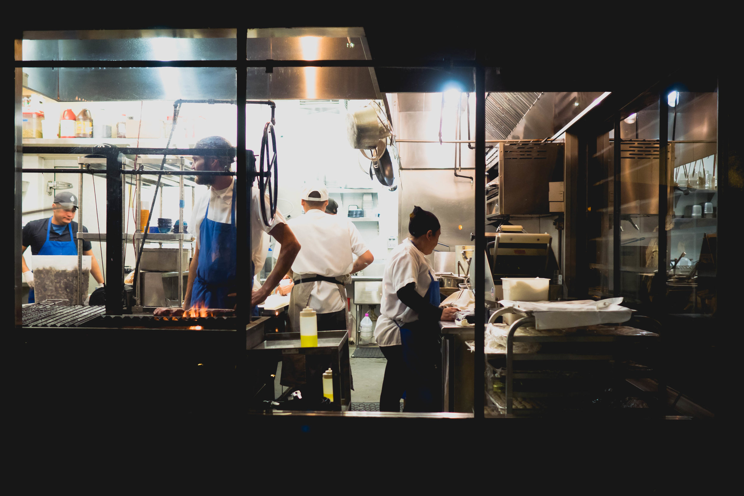 view into the kitchen / grill.