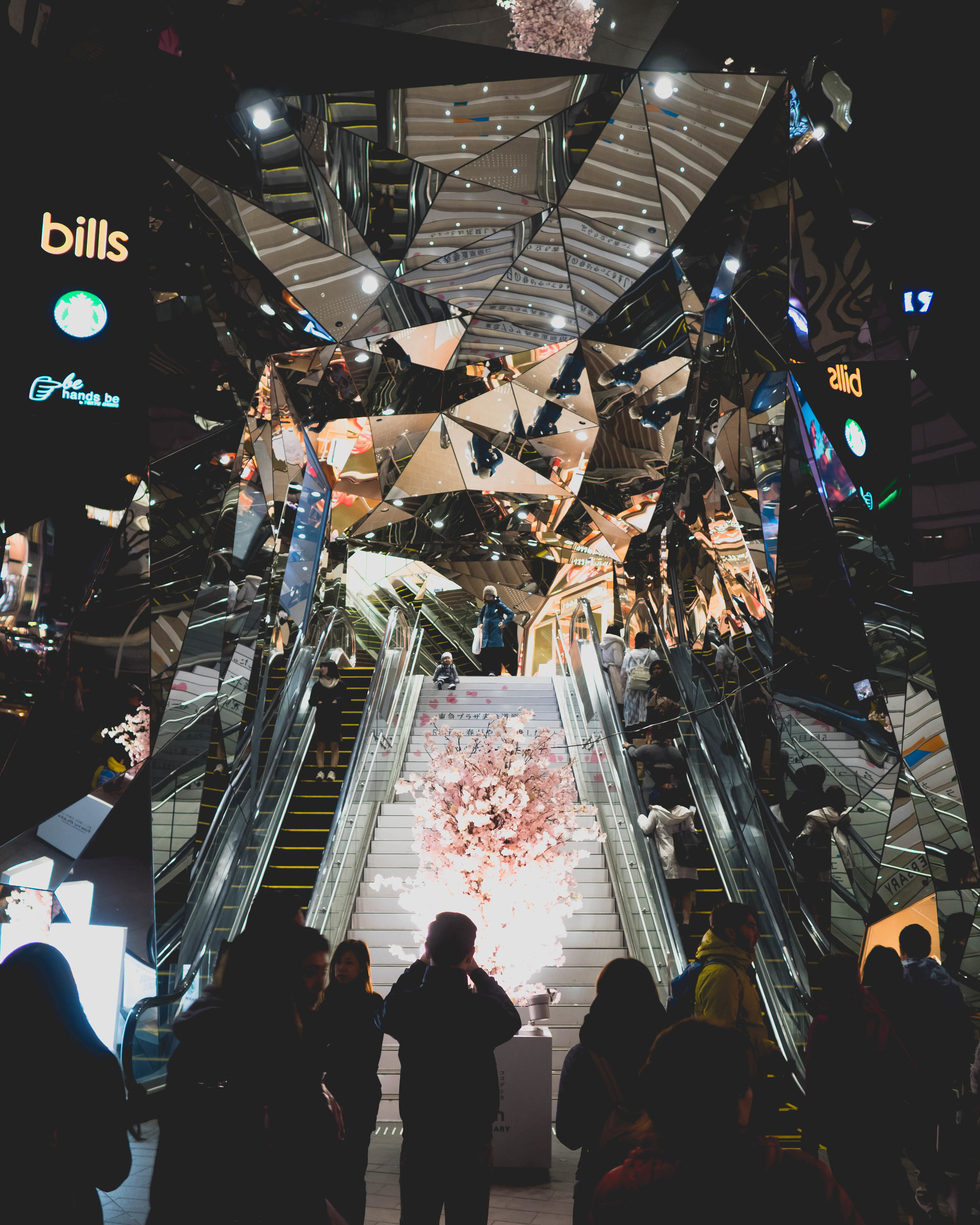 mirrored entrance to tokyu plaza omotesando harajuku.