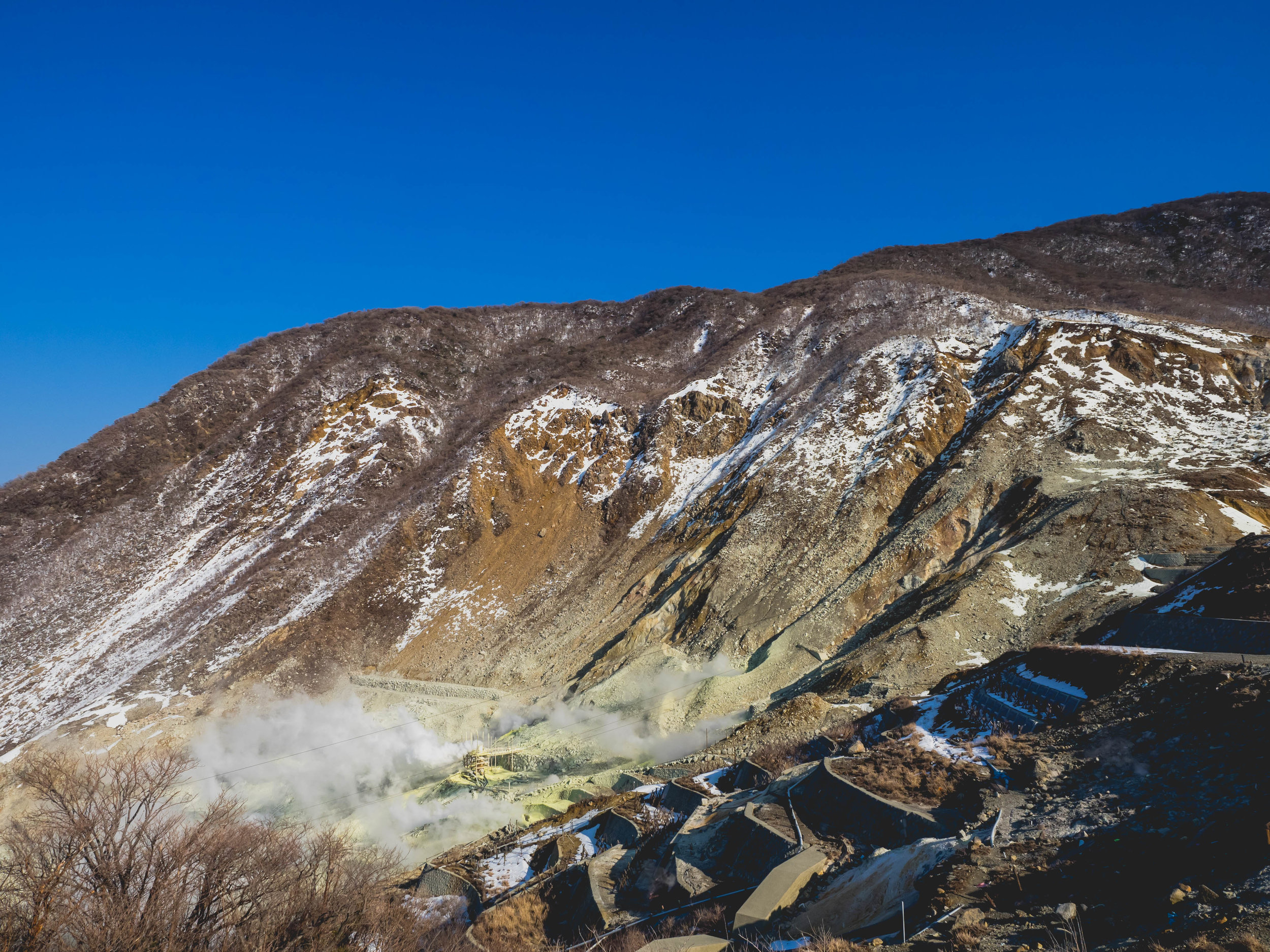 volcanic activity at owakudani.