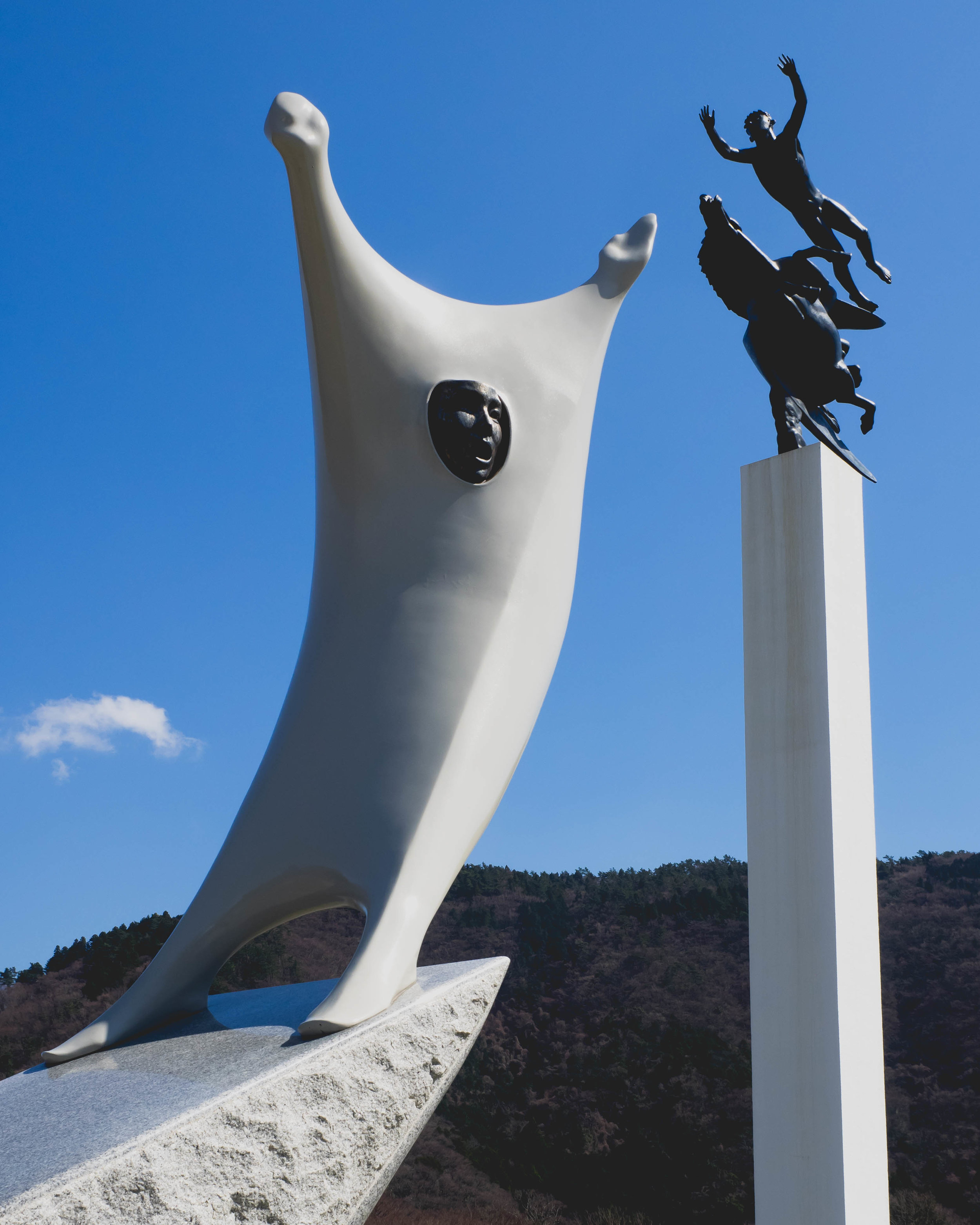 sound of wind, takao tsuchida; man and pegasus, carl milles.